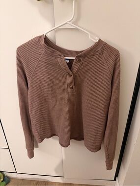 Old Navy Waffle-Knit Henley Top